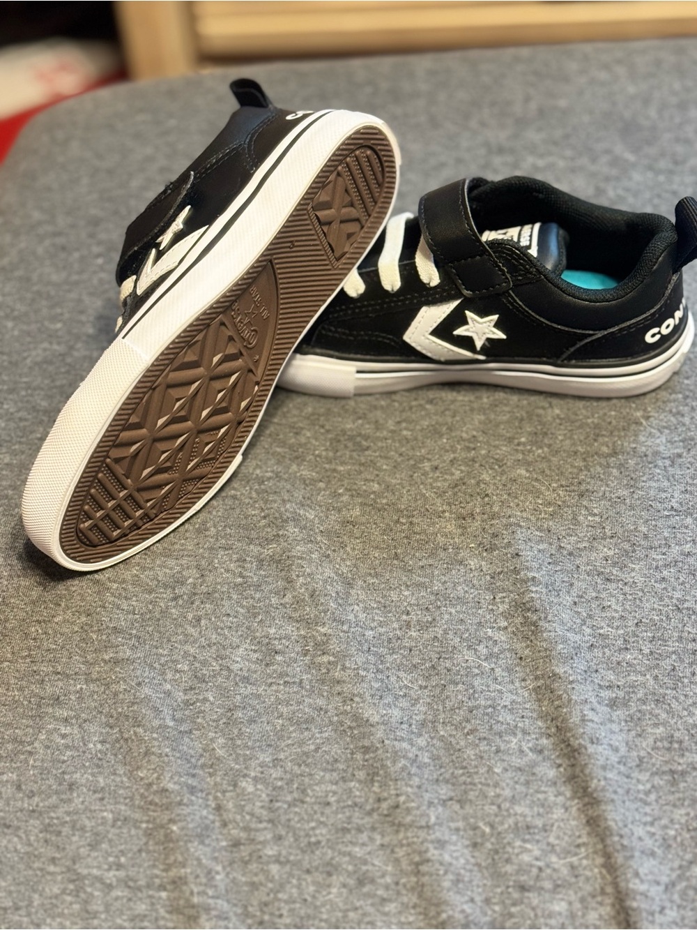 Converse Kids Black & White Low Top Sneakers with Star Logo - Picture 9 of 12